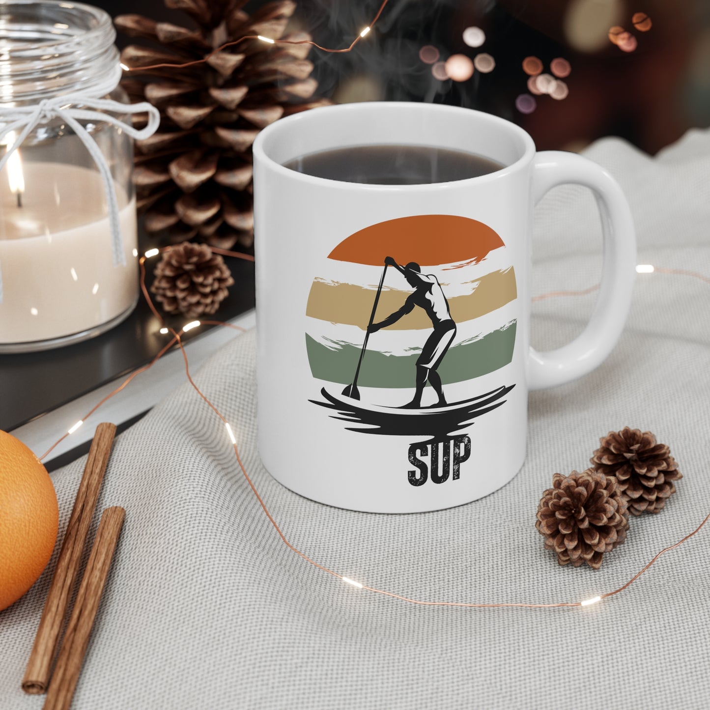 Men's Retro Sunset SUP Mug - Stand Up Paddle-boarding Gift