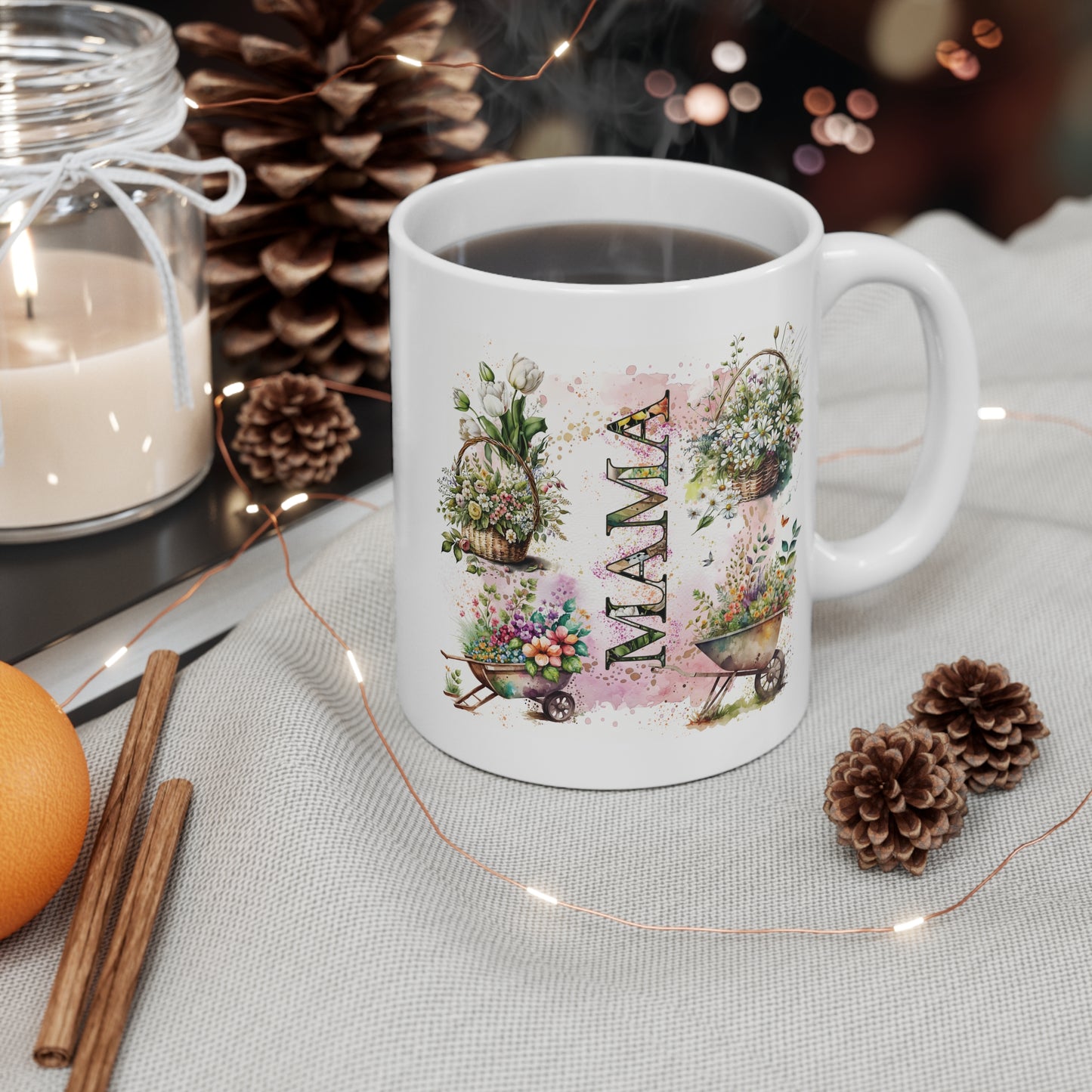 Mama's Gardening Mug, A Beautiful Floral Gift For Mother's Day or Birthday