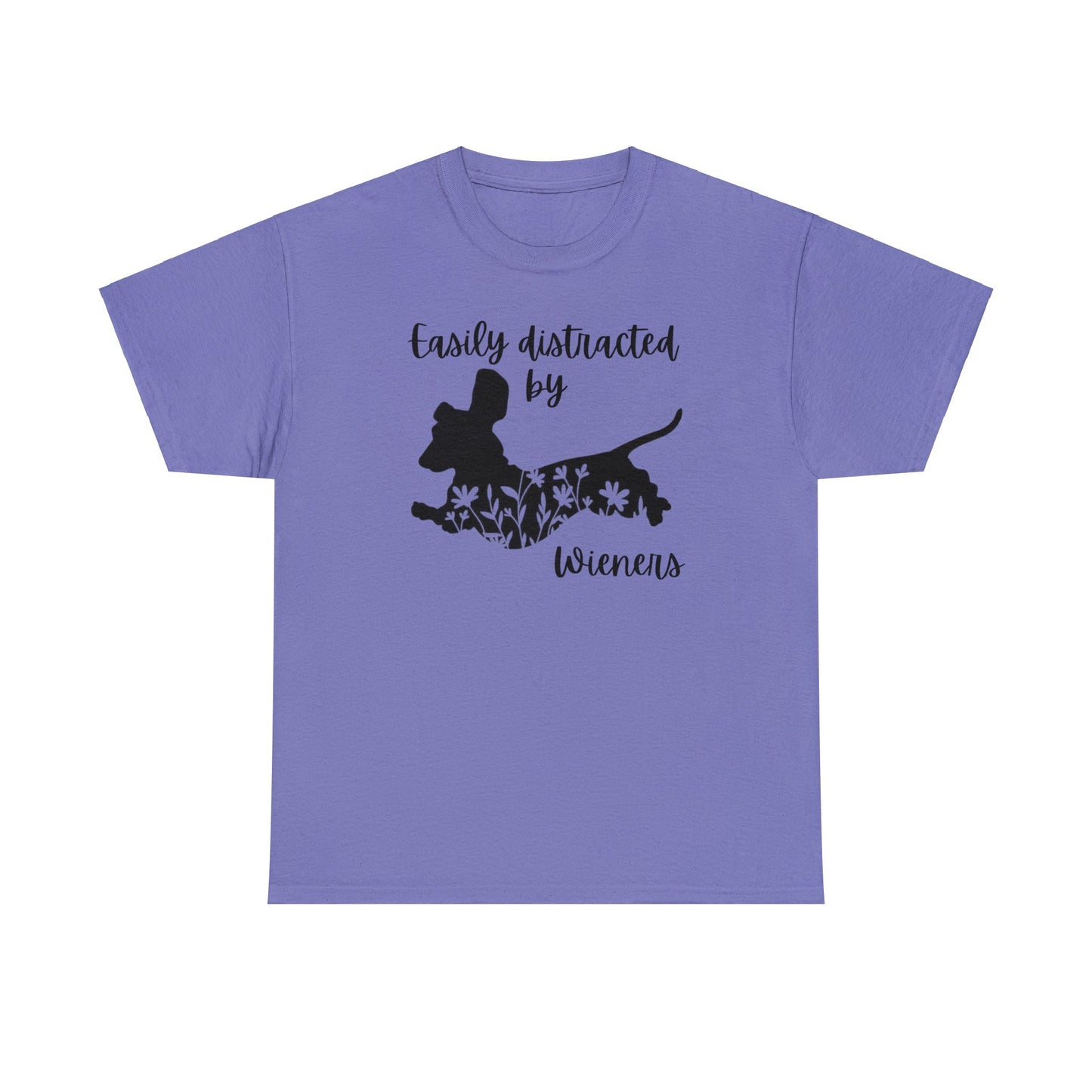 Funny Dachshund T-shirt - Easily Distracted by Wieners Adult Humour