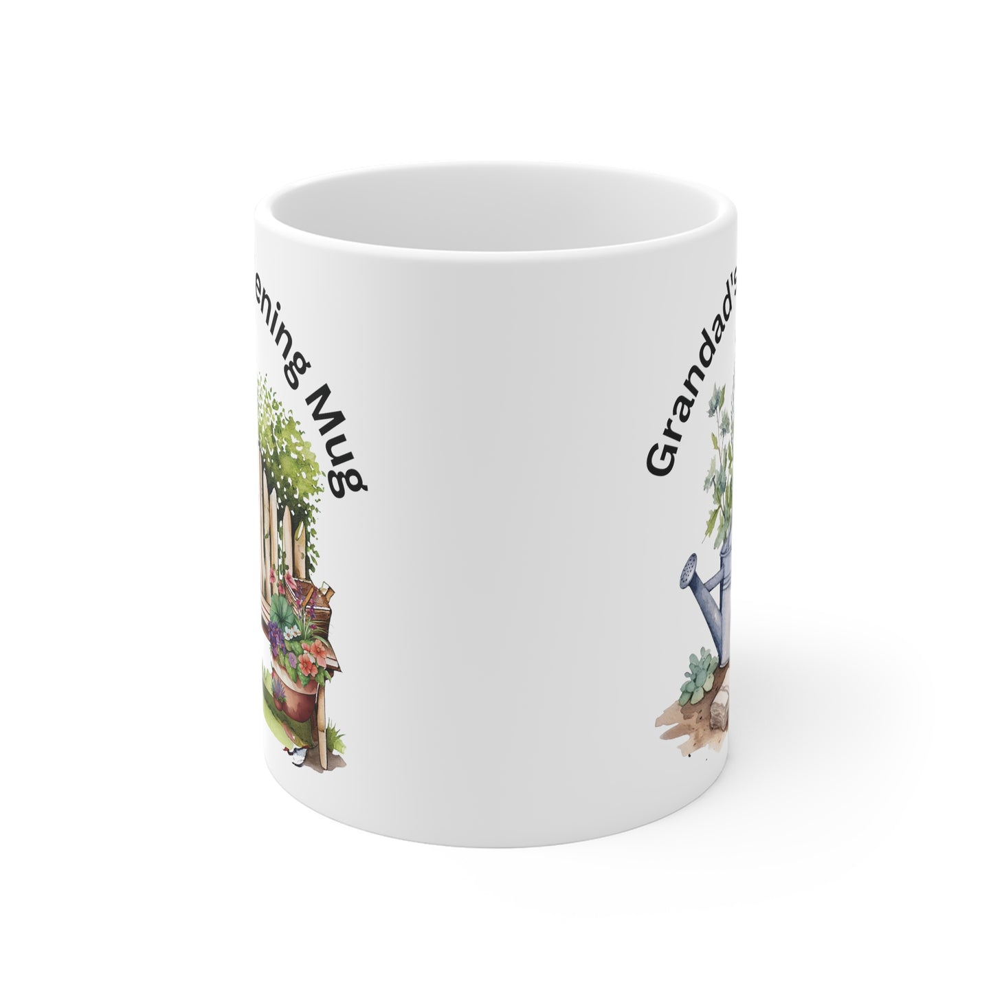 Grandad's Gardening Mug, Two Beautiful Garden Scenes on One Mug