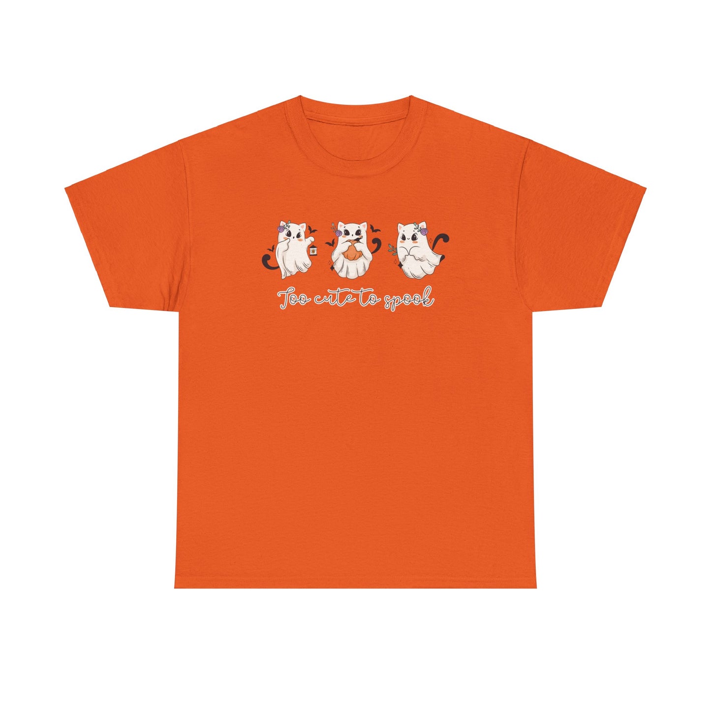 Cute Ghost Cat Halloween T-shirt - Too Cute to Spook