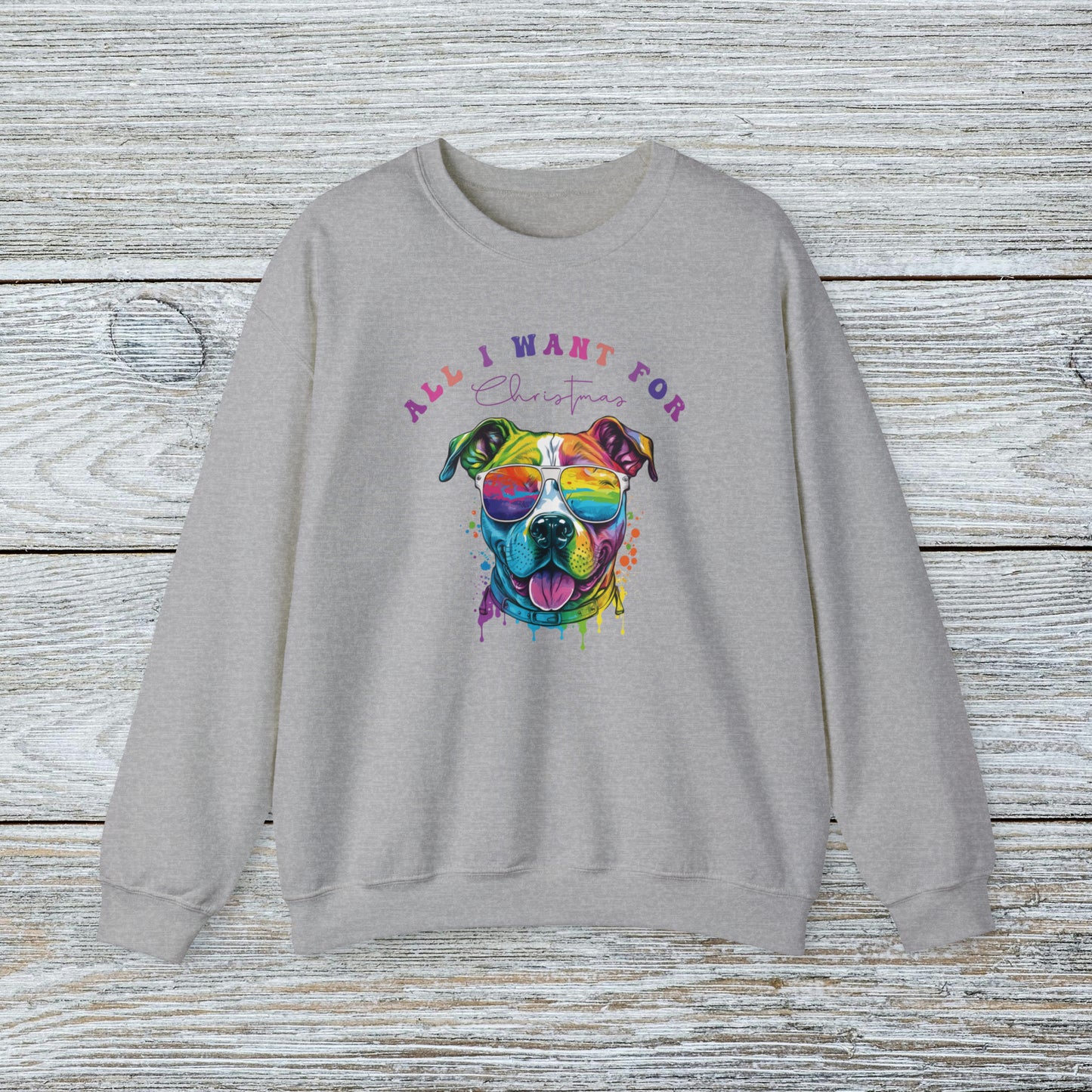 Water Colour Staffy Mom Christmas Sweatshirt