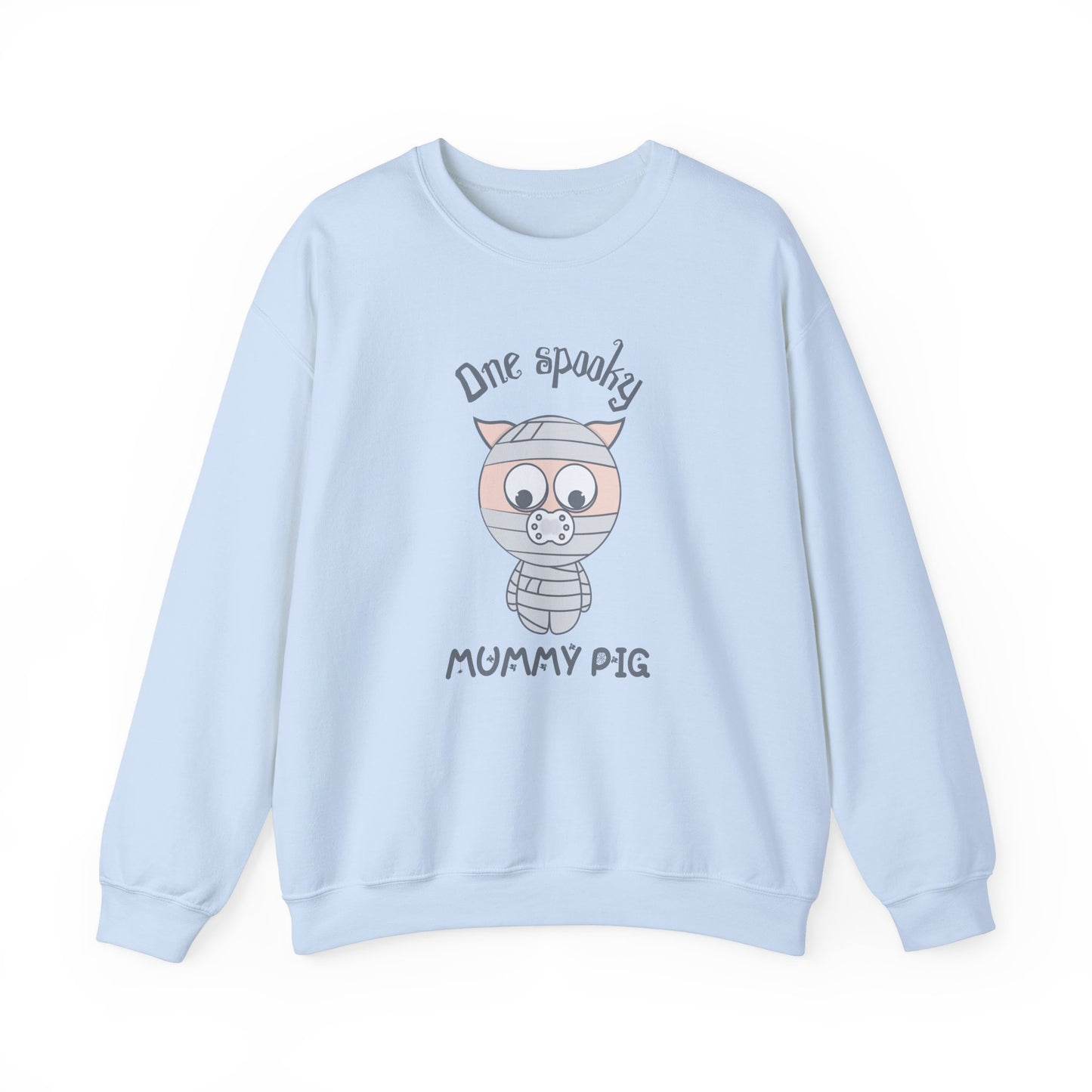 Funny Halloween Pig Mummy Sweatshirt - One Spooky Mummy Pig.