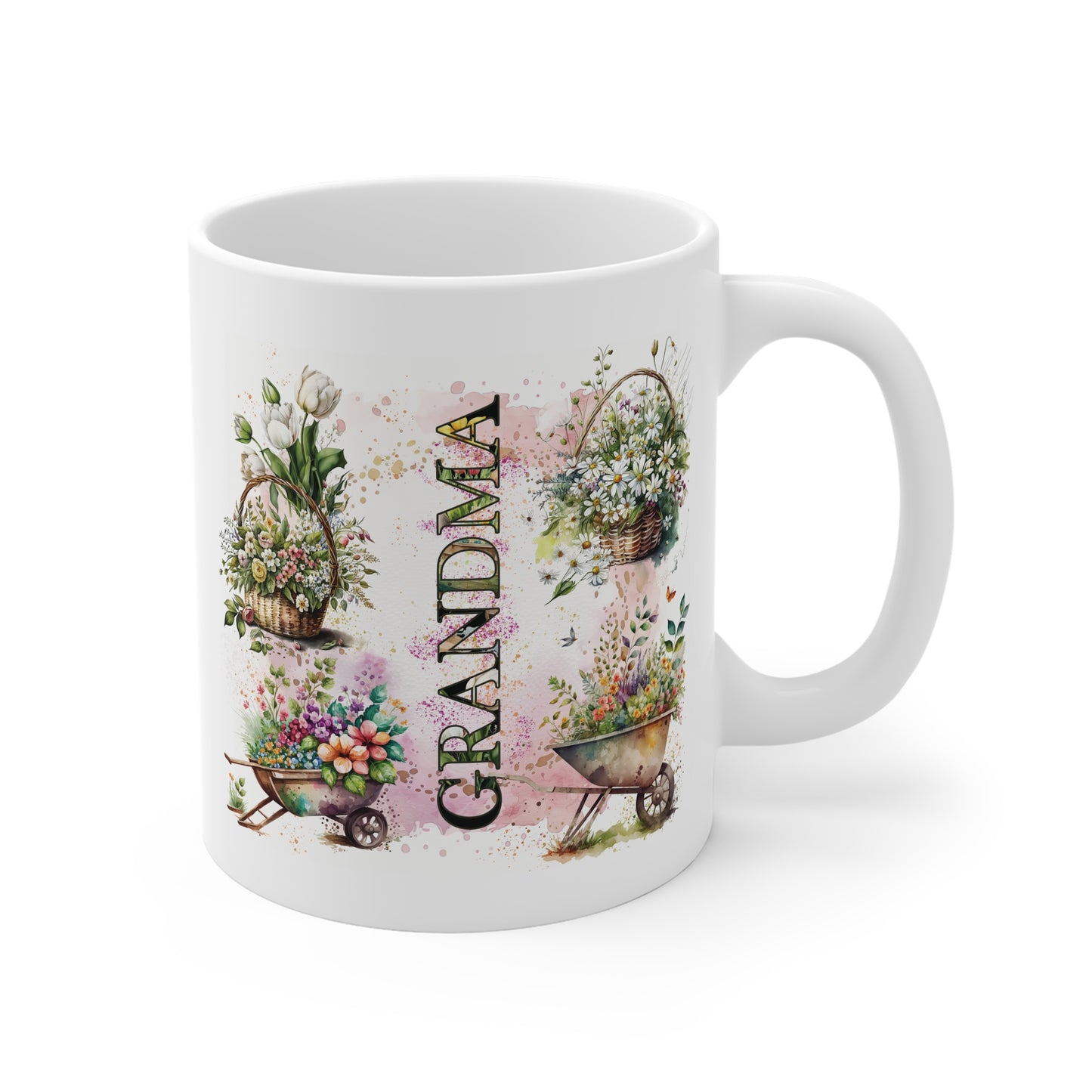 Grandma's Gardening Mug, A Beautiful Floral Gift for Mother's Day or Birthdays