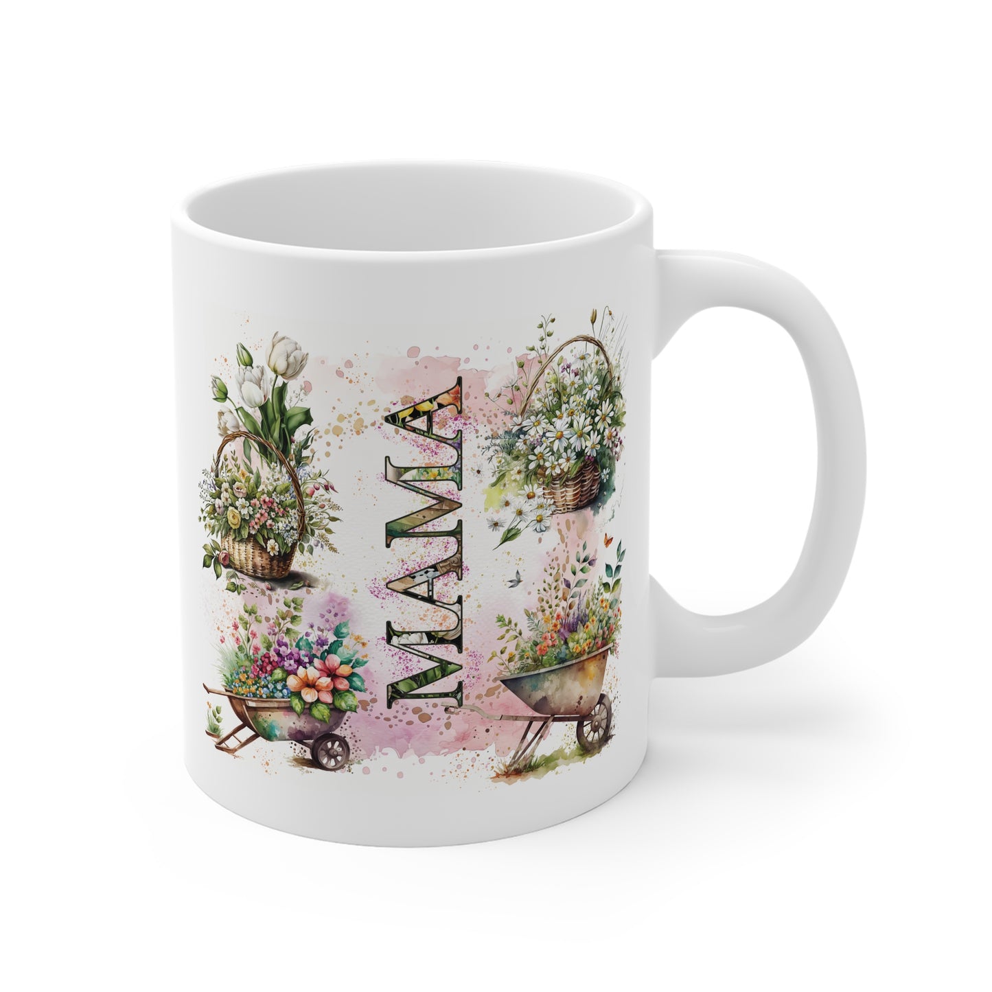 Mama's Gardening Mug, A Beautiful Floral Gift For Mother's Day or Birthday