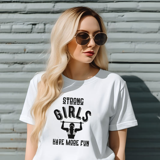 Strong Girls Do Crossfit Tee - Women's Relaxed Gym Wear