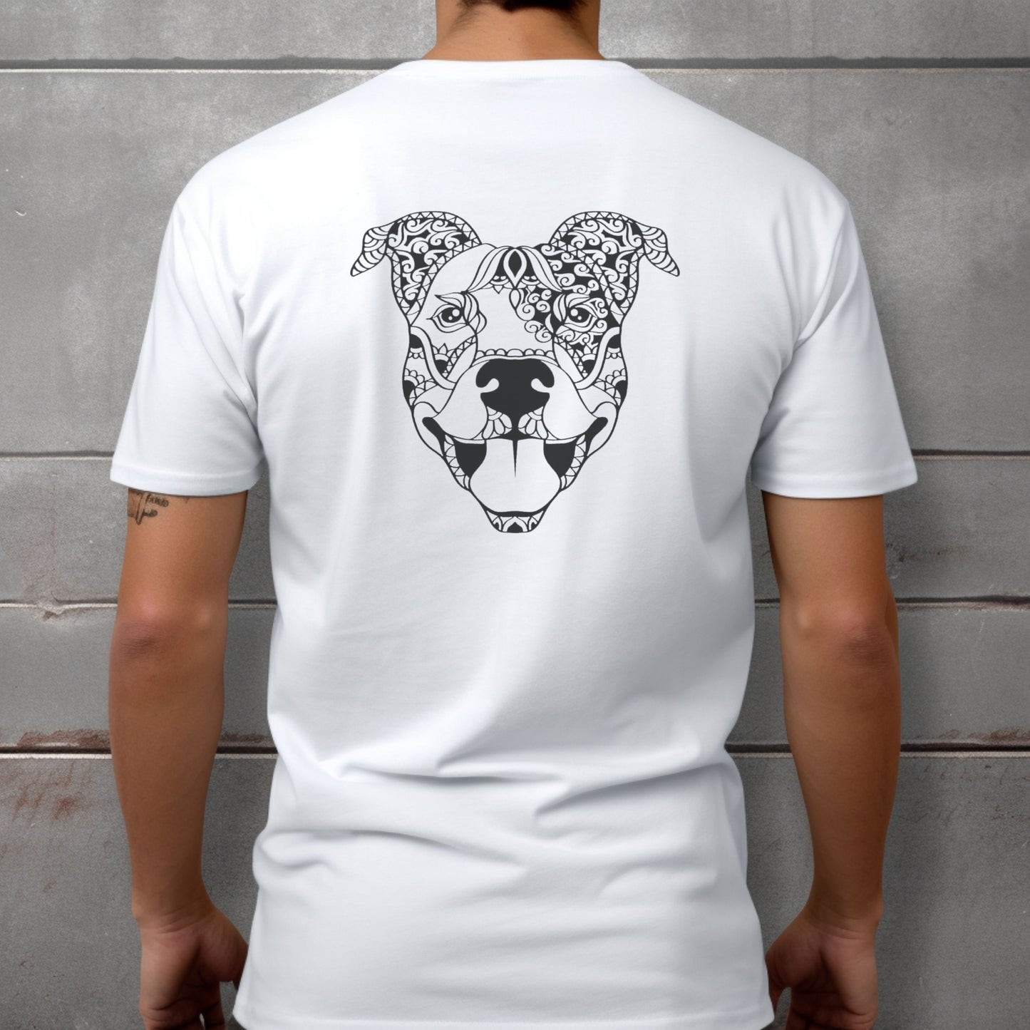 Mandala Style Abstract Staffordshire Bull Terrier T-shirt