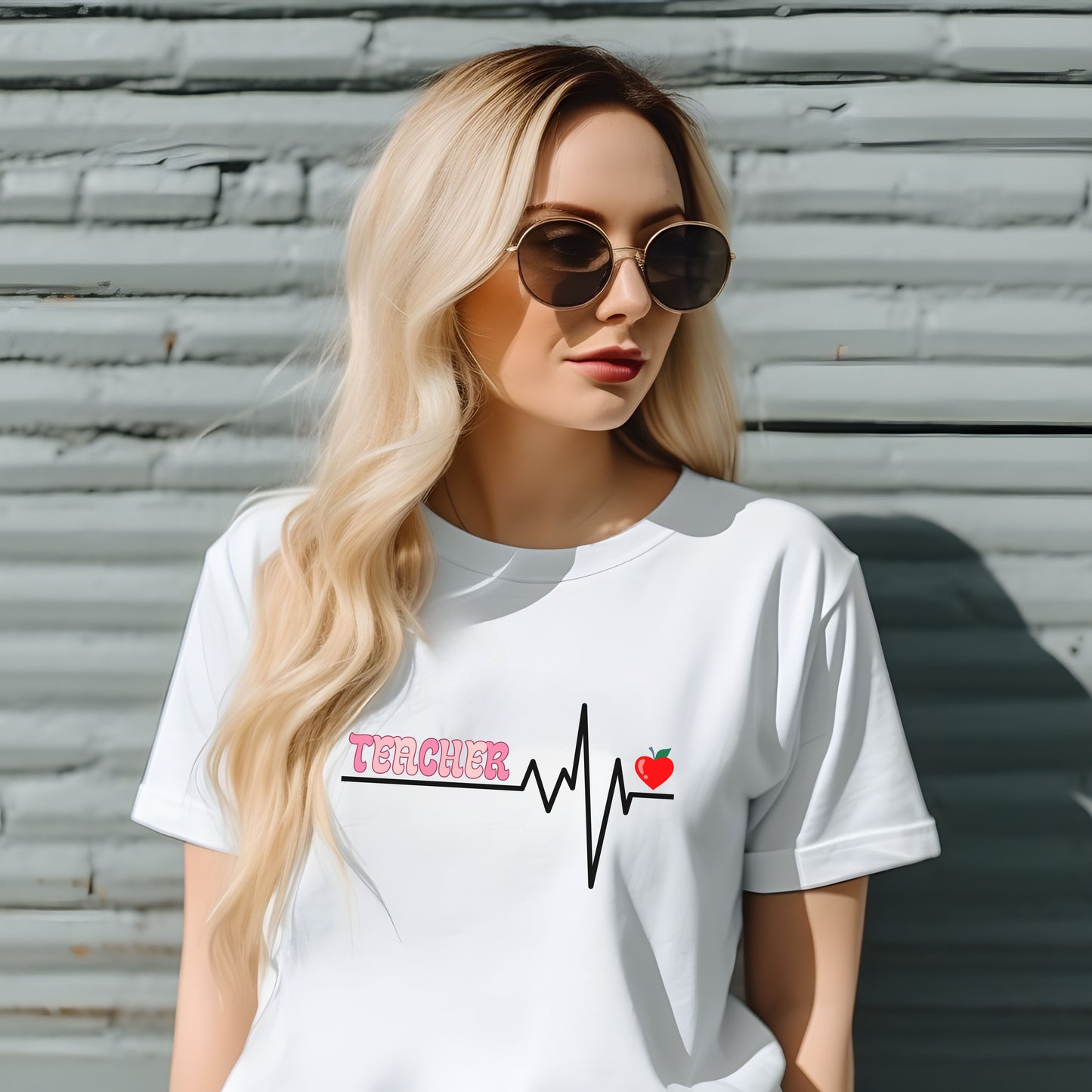 Pastel Heartbeat Teacher T-shirt - Best Teacher Gift