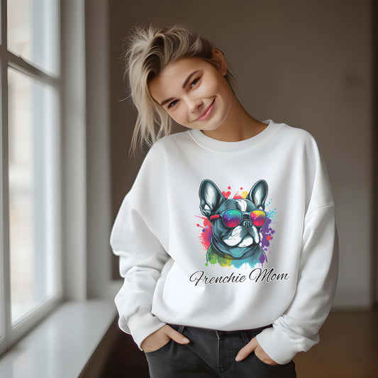 Beautiful Water Colour Paint Drip Frenchie Mom Sweatshirt