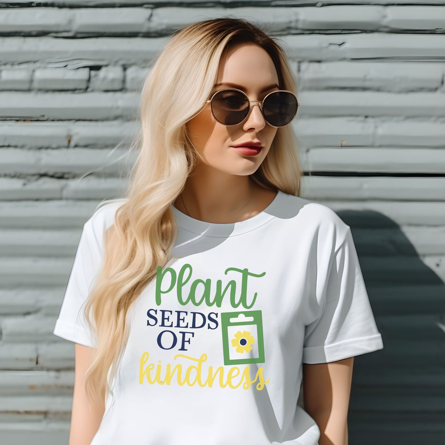 Motivational Floral T-shirt - Plant Seeds of Kindness