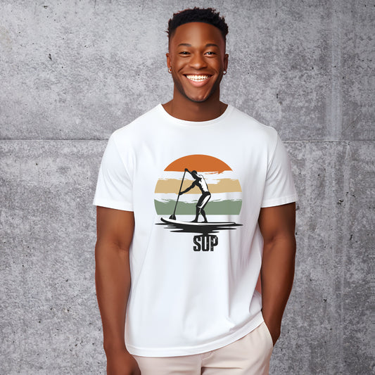 Men's Retro Sunset SUP T-shirt - Stand Up Paddle-boarding Gift