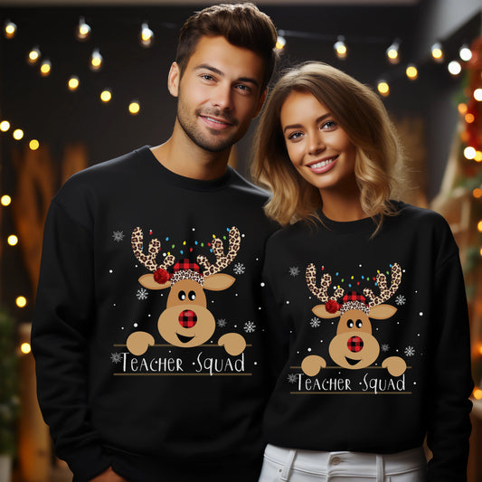 Trendy Christmas Teacher Squad Sweatshirt