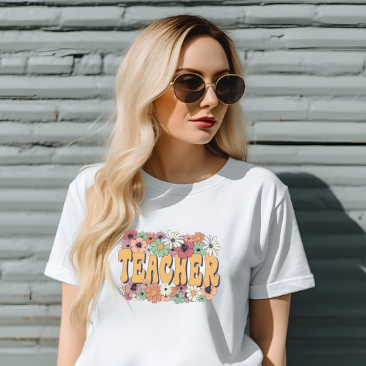 Retro Vibe Teacher T-shirt - Best Teacher Gift