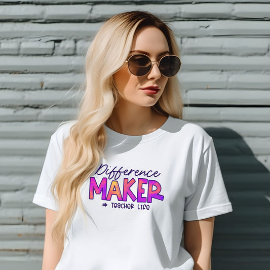 Teacher's 'Difference Maker' # teacher life T-shirt - Best Teacher Gift