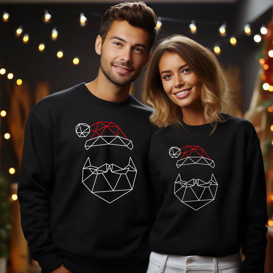 Unisex Geometric Abstract Father Christmas Sweatshirt