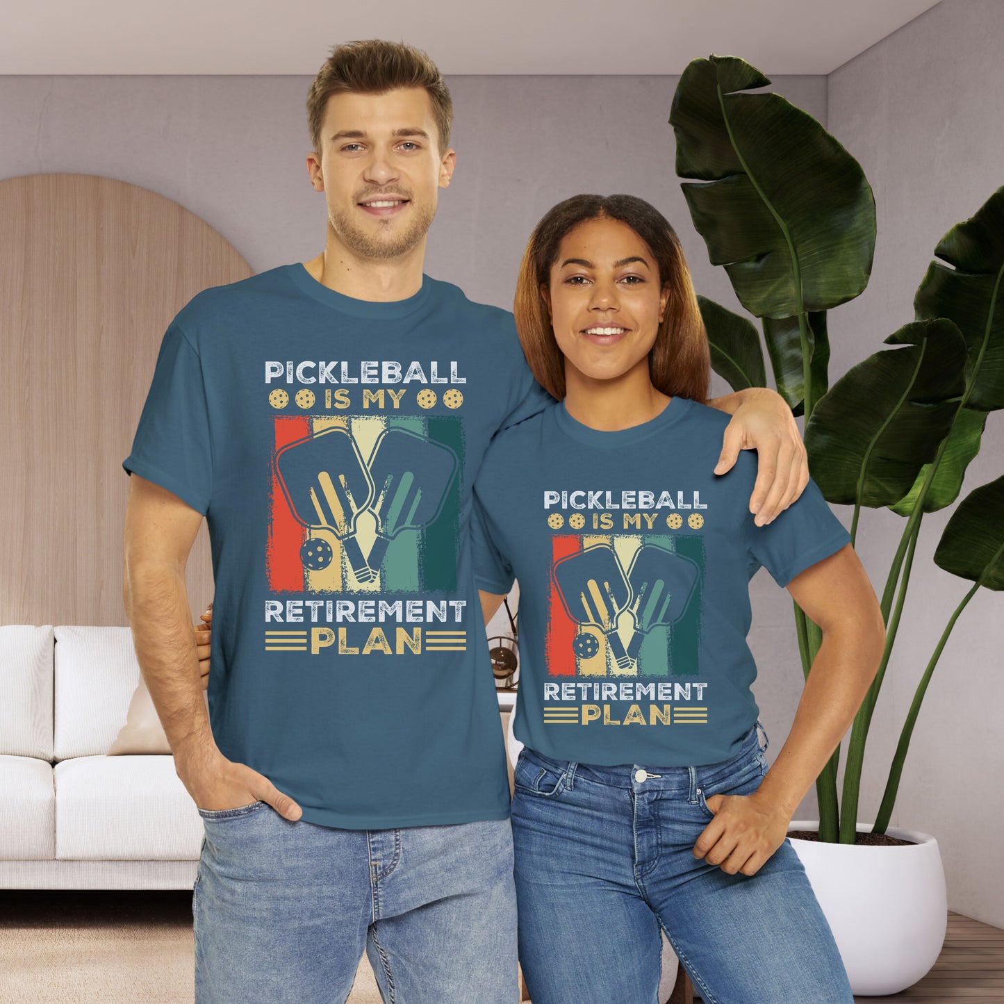 Funny Unisex Retirement Plan Pickleball Luxury T-shirt