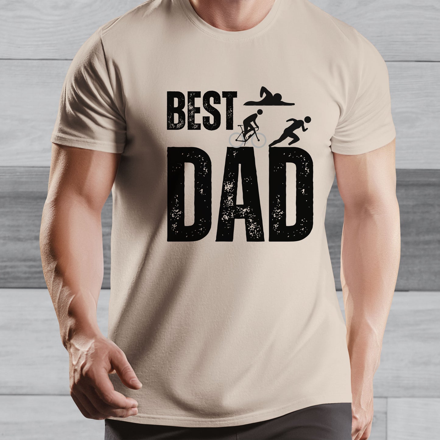 Best Triathlete Dad T-shirt - Triathlon Dad Birthday or Father's Day Gift