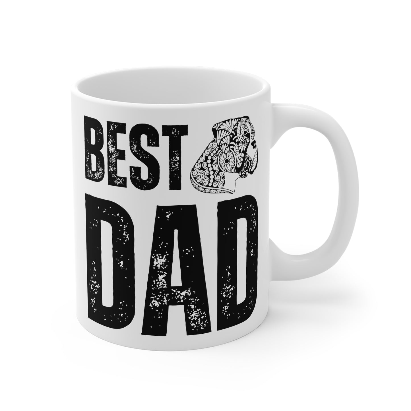 Boxer Dog Dad Mug, Dad's Abstract Boxer Dog Gift