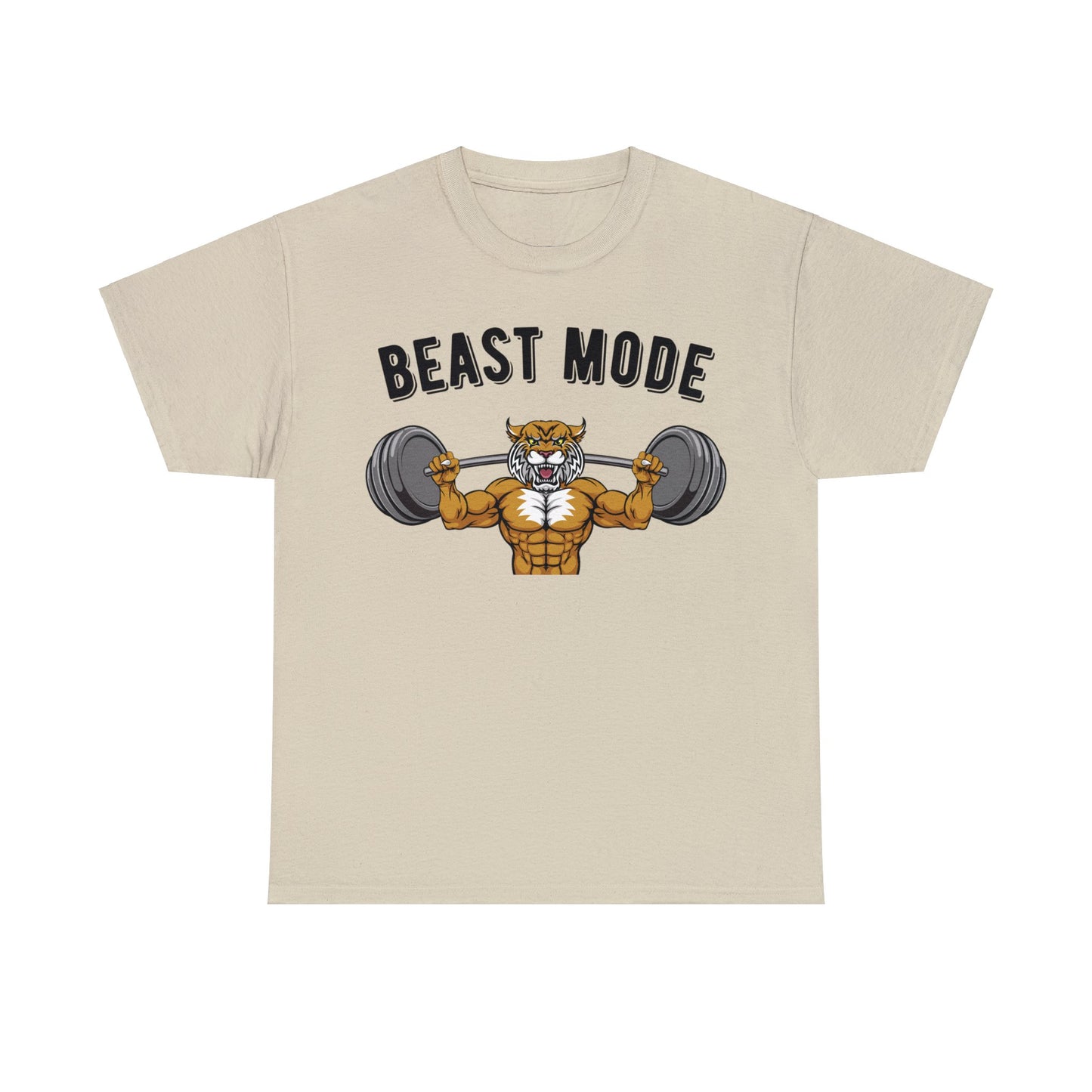 Beast Mode Gym T-shirt - Saber Toothed Tiger Weight Training Top