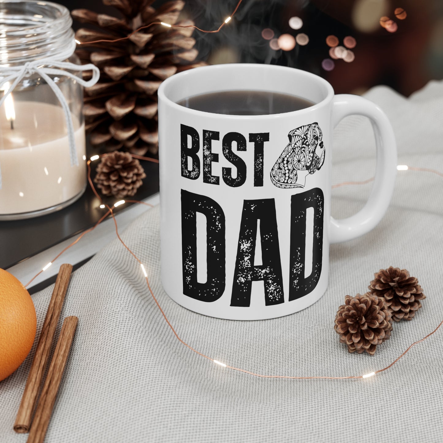 Boxer Dog Dad Mug, Dad's Abstract Boxer Dog Gift