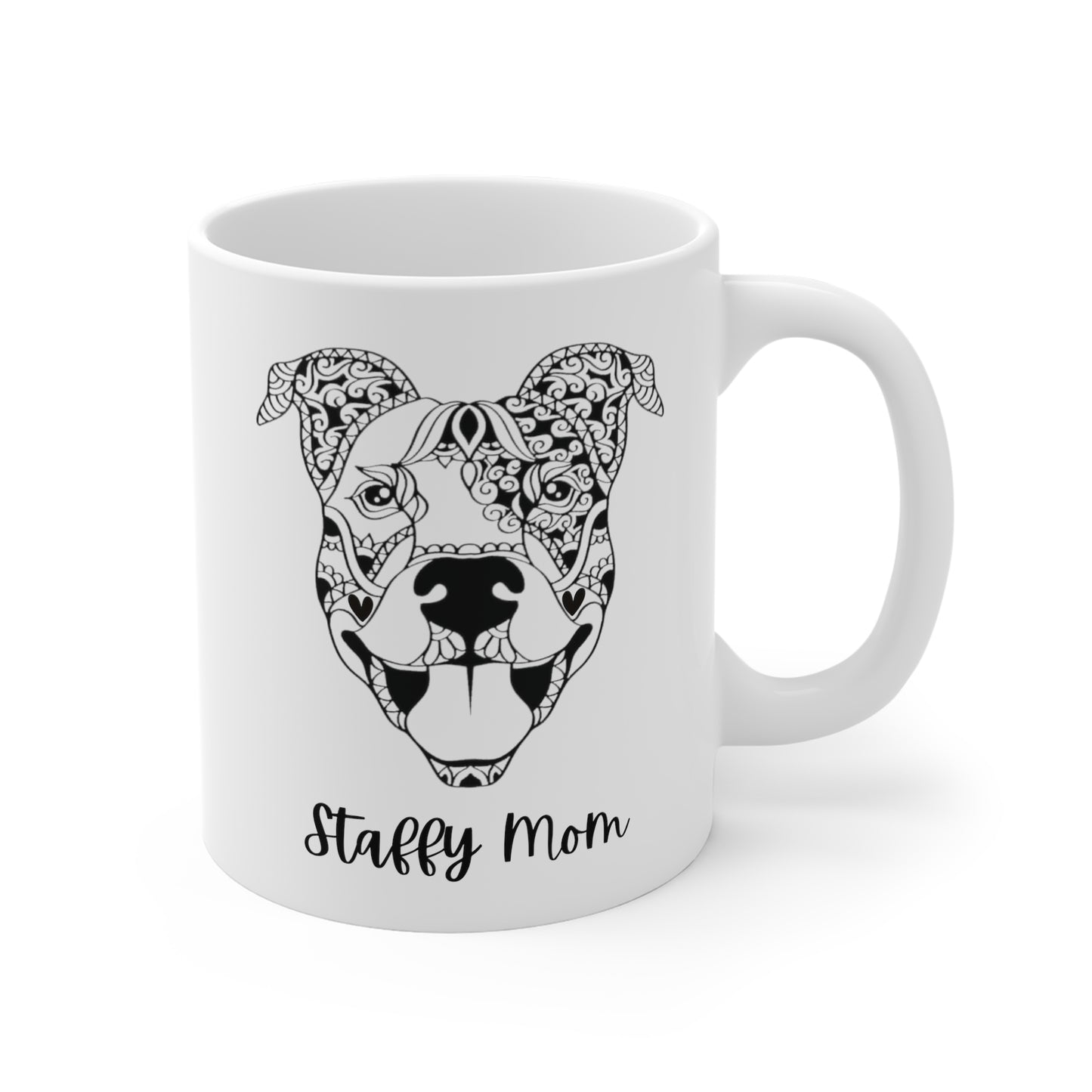 Abstract Mandala Style Staffordshire Bull Terrier Mug - Staffy Mom Gift