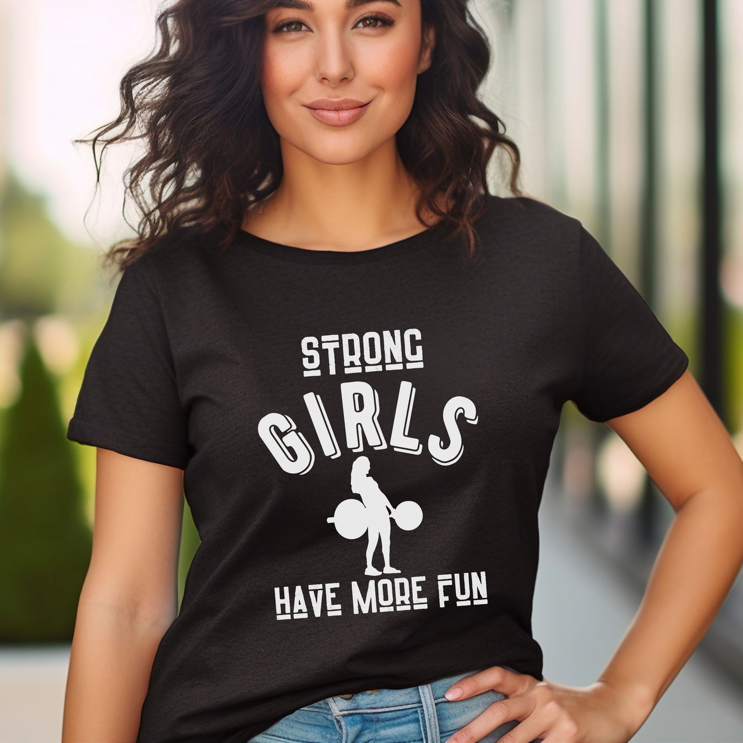 Strong Girls Have More Fun Deadlift T-shirt - Women's Relaxed Gym Wear