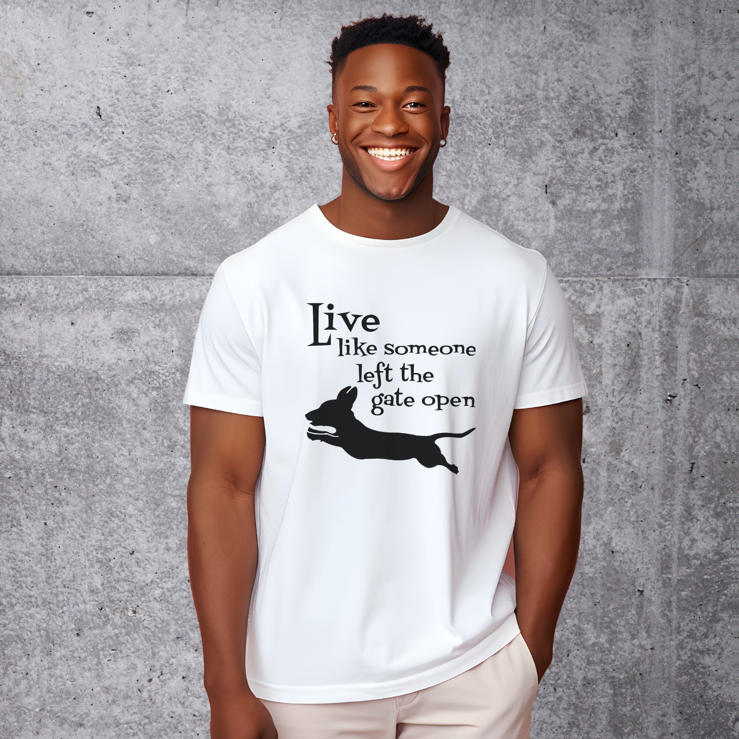 Cute Dachshund T-shirt - Live Like Someone Left The Gate Open