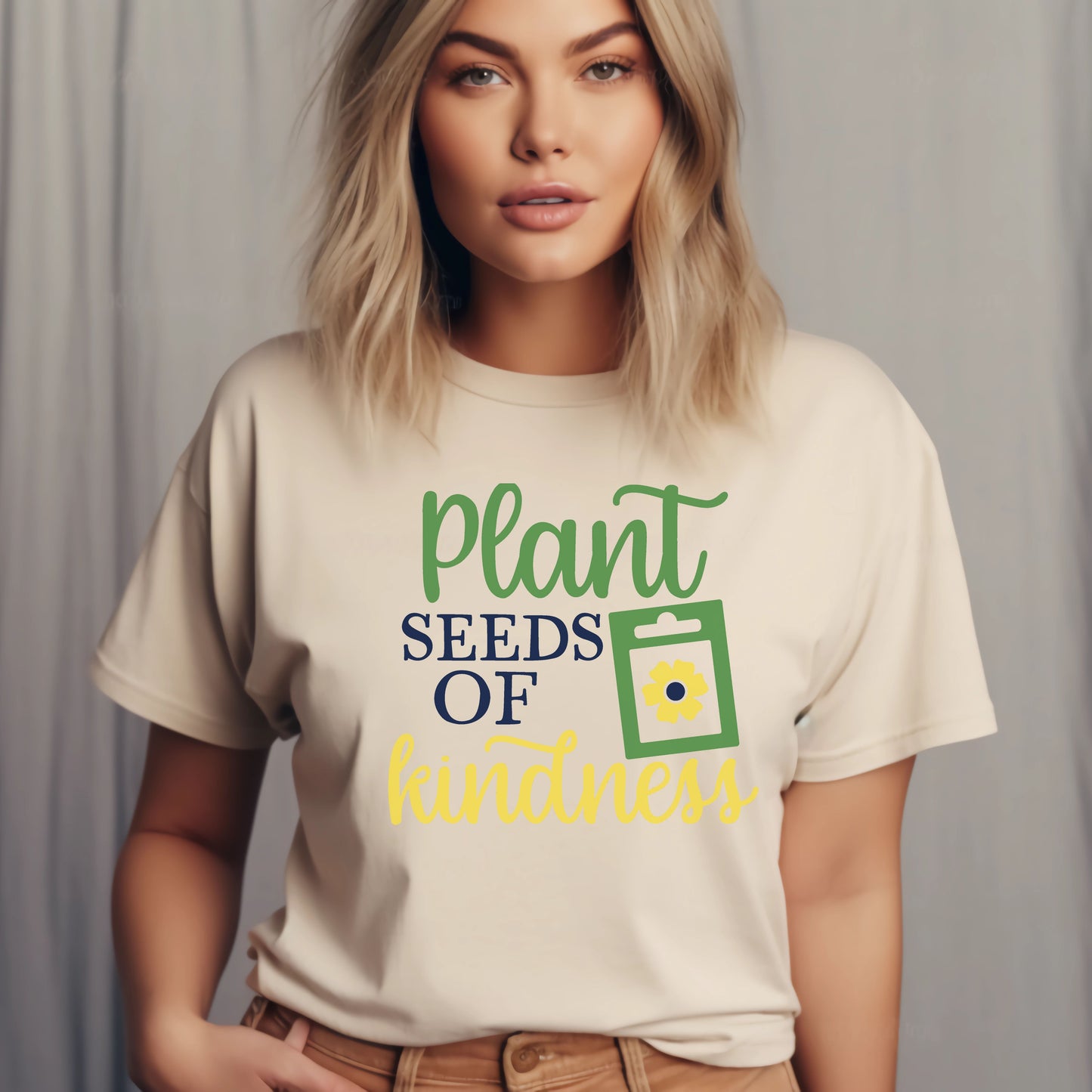 Motivational Floral T-shirt - Plant Seeds of Kindness