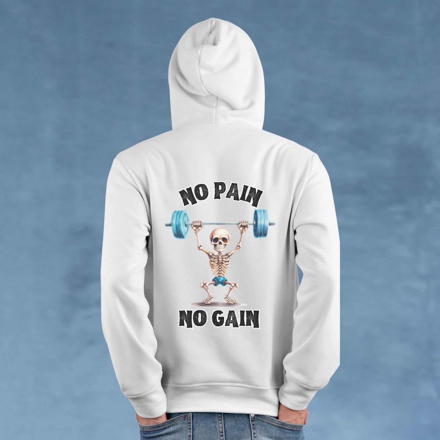 No Pain No Gain Weight Training Hoodie - Unisex Gothic Style Relaxed Gym Wear