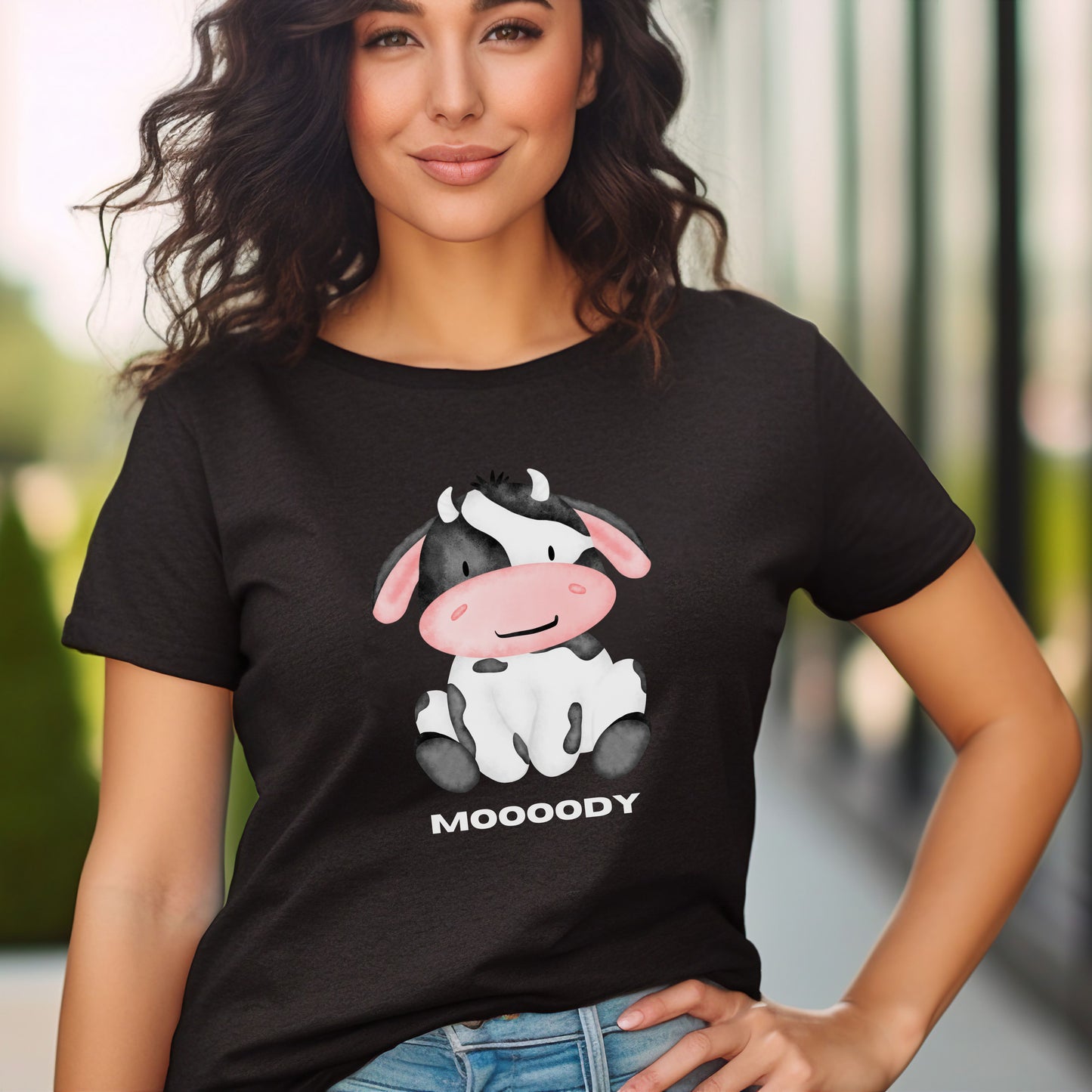 Funny Moody Cow T-shirt - Adult and Youth