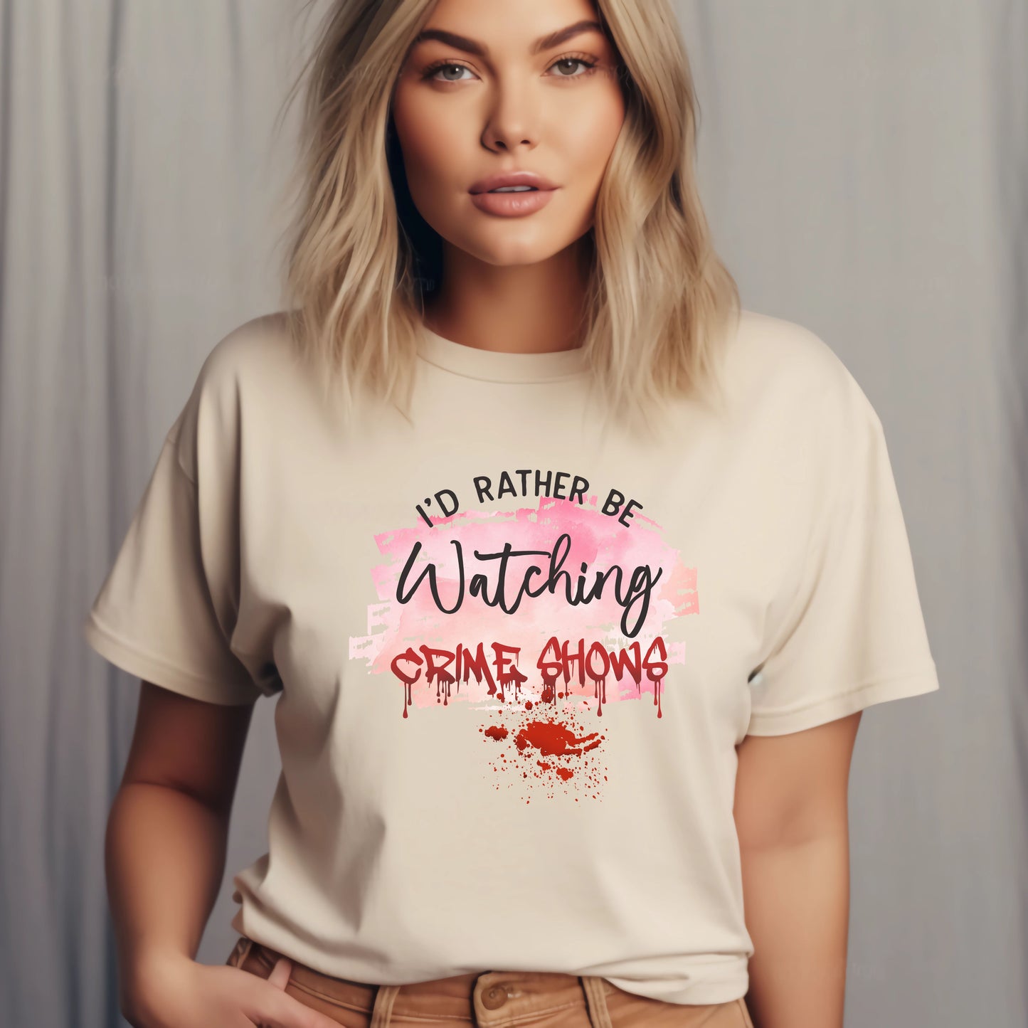 True Crime T-shirt - I'd Rather Be Watching Crime Shows