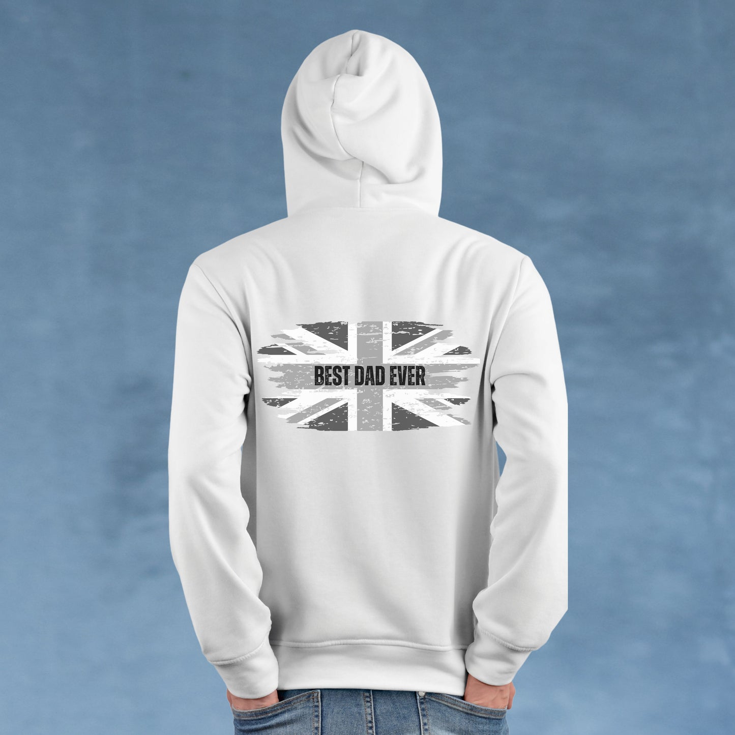 Best Dad Ever Patriotic Hoodie - Father's Day Dad's Grey Union Jack Hoodie