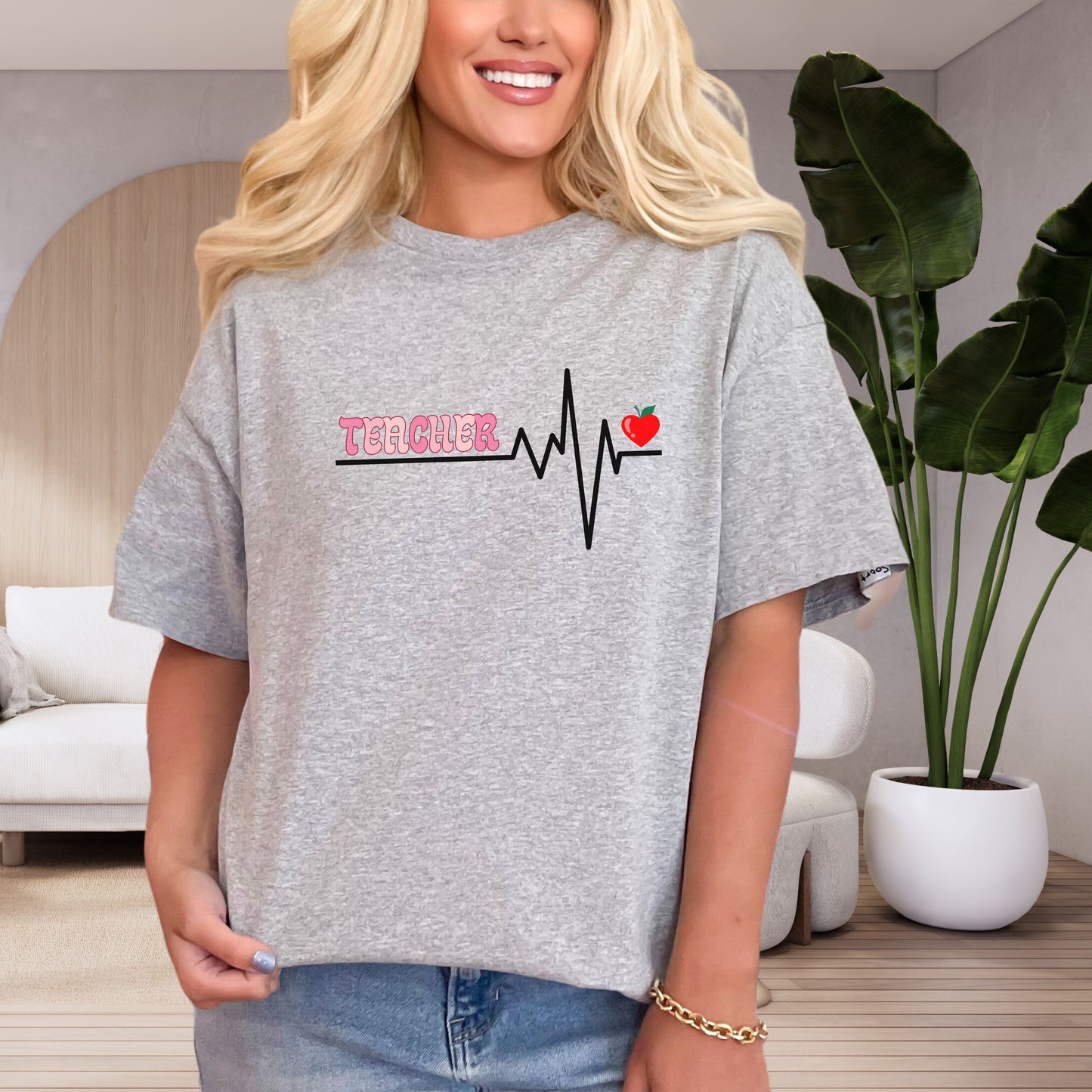 Pastel Heartbeat Teacher T-shirt - Best Teacher Gift