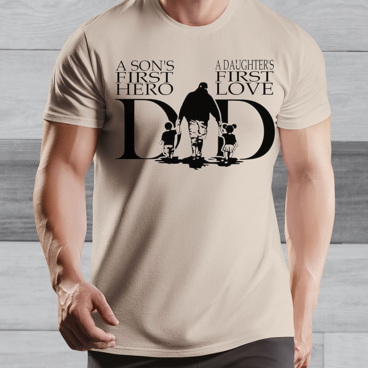 Dad's Birthday or Father's Day T-shirt - A Son's Hero and A Daughter's First Love