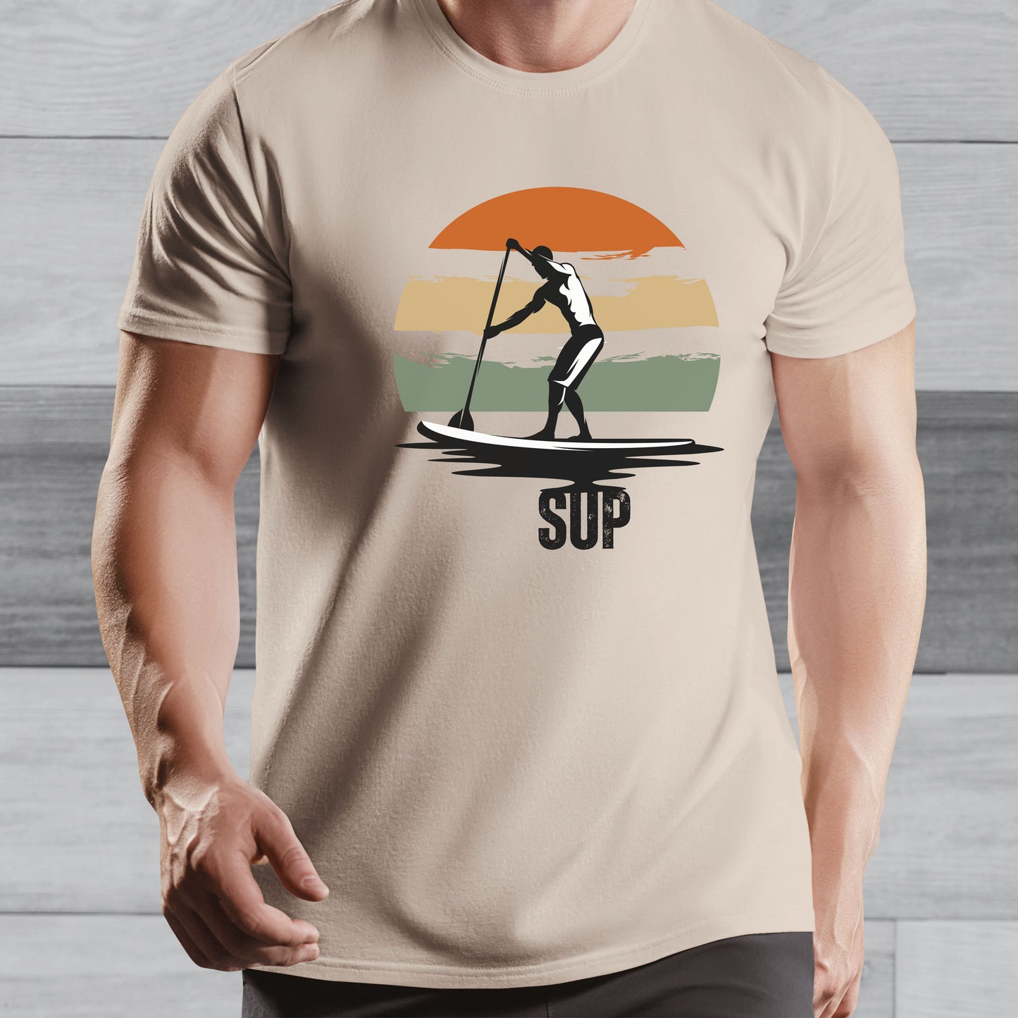 Men's Retro Sunset SUP T-shirt - Stand Up Paddle-boarding Gift