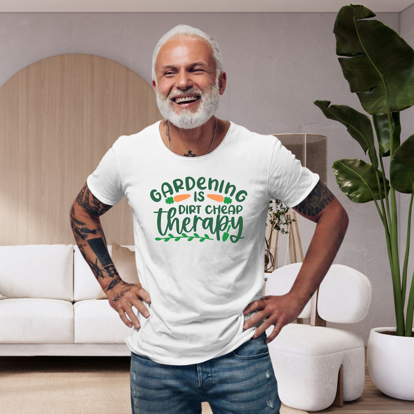 Motivational Gardening T-shirt - Gardening is Dirt Cheap Therapy