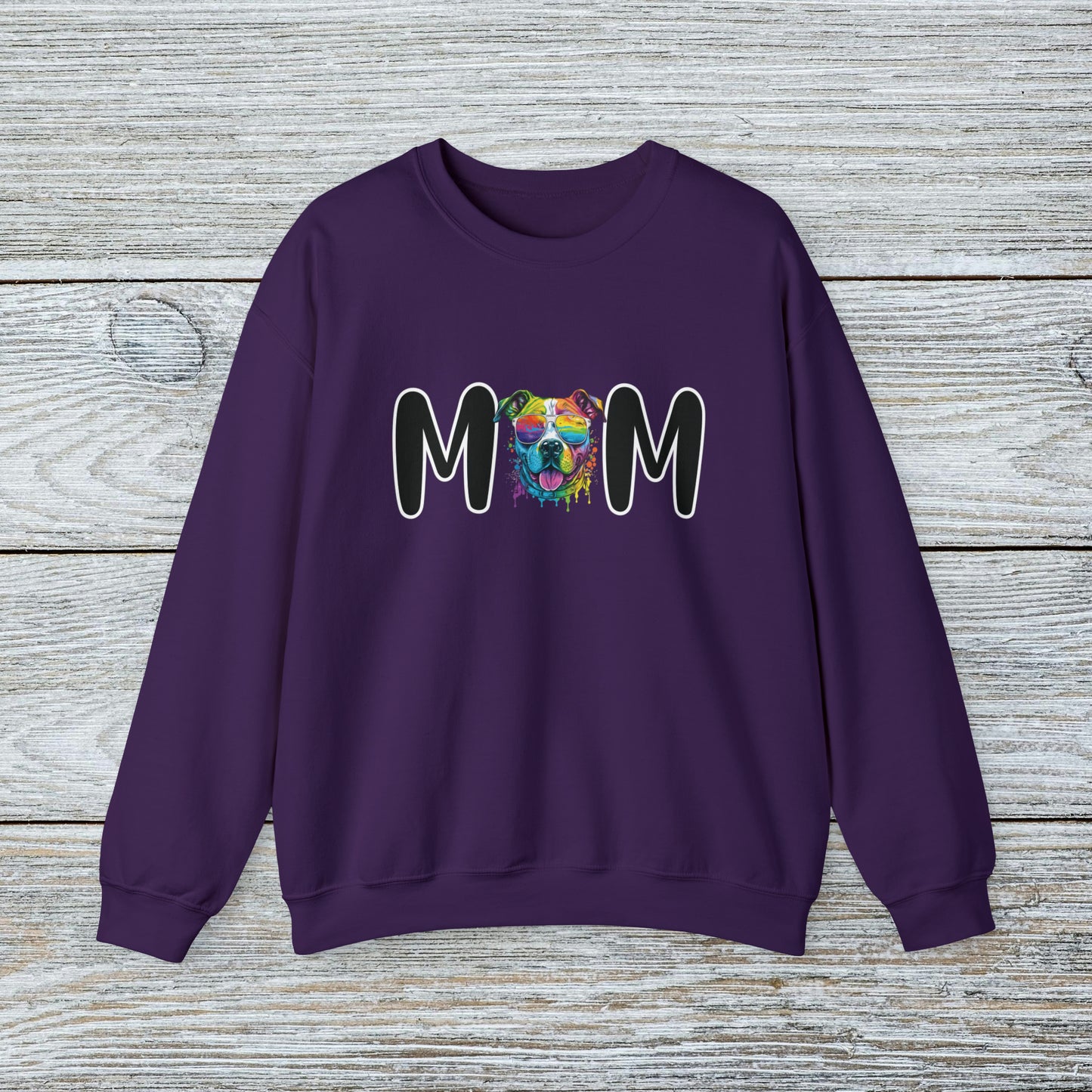 Cute Water Colour Paint Drip Staffordshire Bull Terrier MOM Sweatshirt