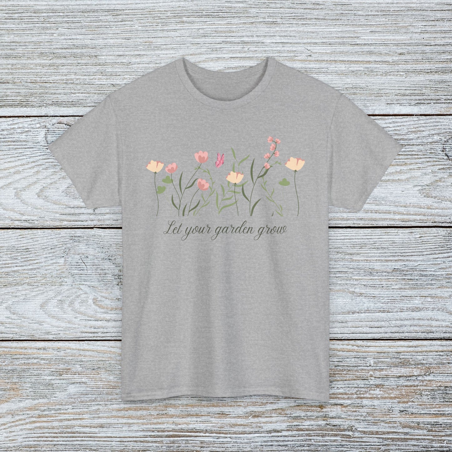 Motivational Cottage Garden T-shirt - Let Your Garden Grow