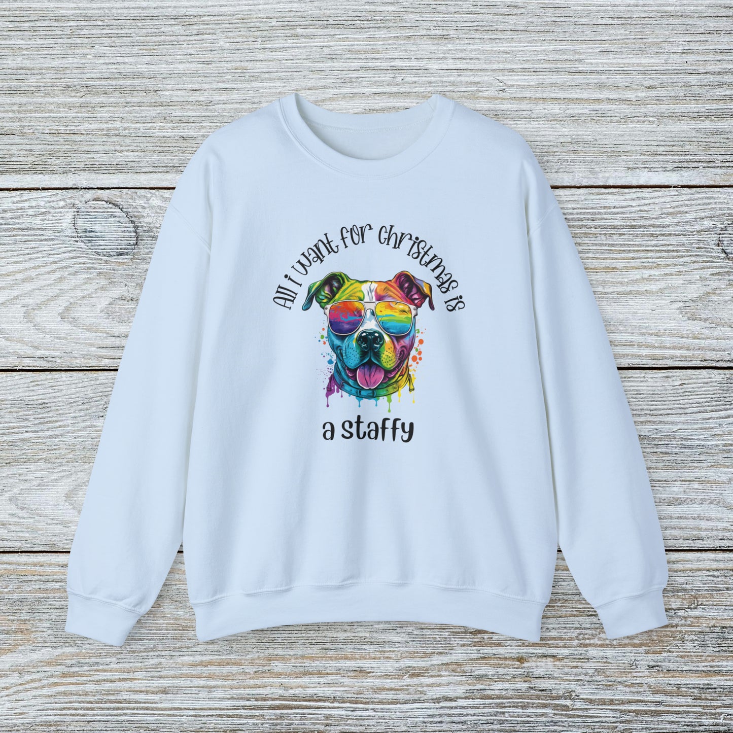 Water Colour Staffordshire Bull Terrier Mom Christmas Sweatshirt