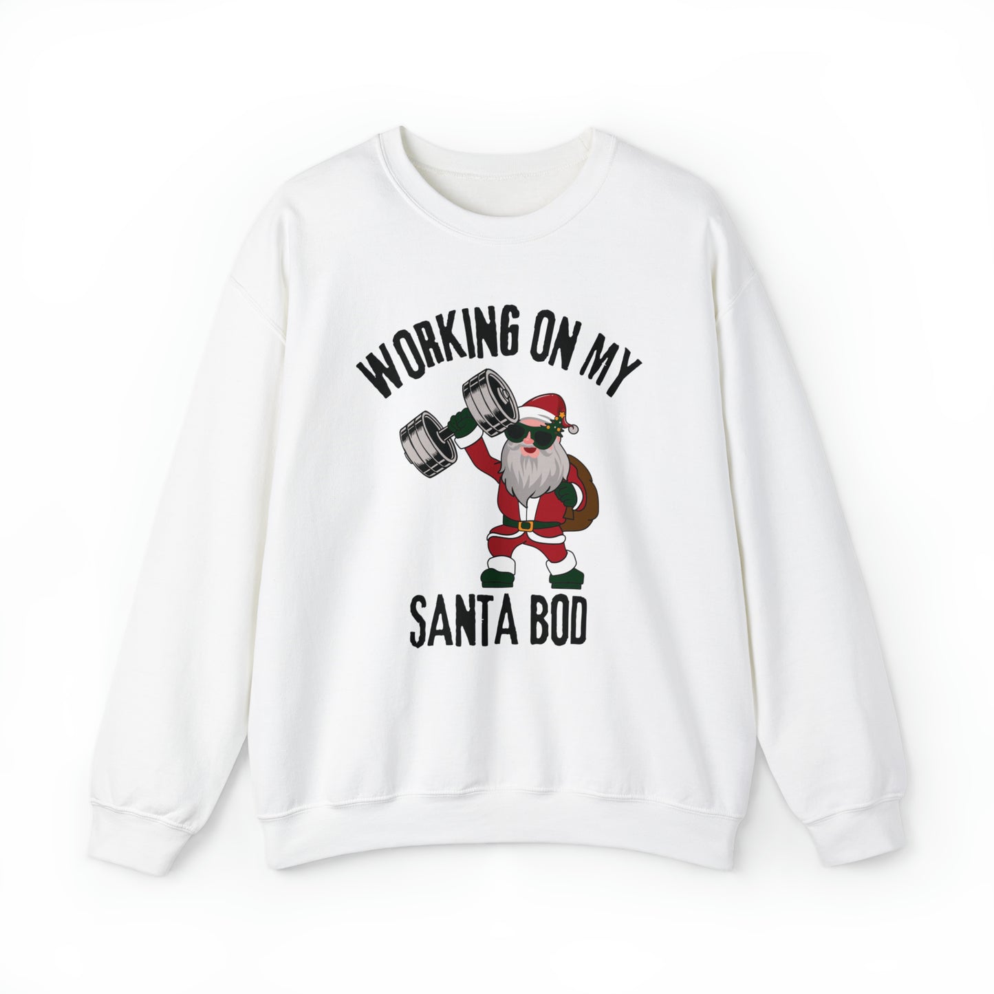 Funny Working On My Santa Bod Luxury Christmas Sweatshirt