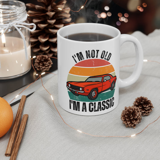 Funny Retro Men's 'I'm Not Old I'm a Classic' Birthday Mug