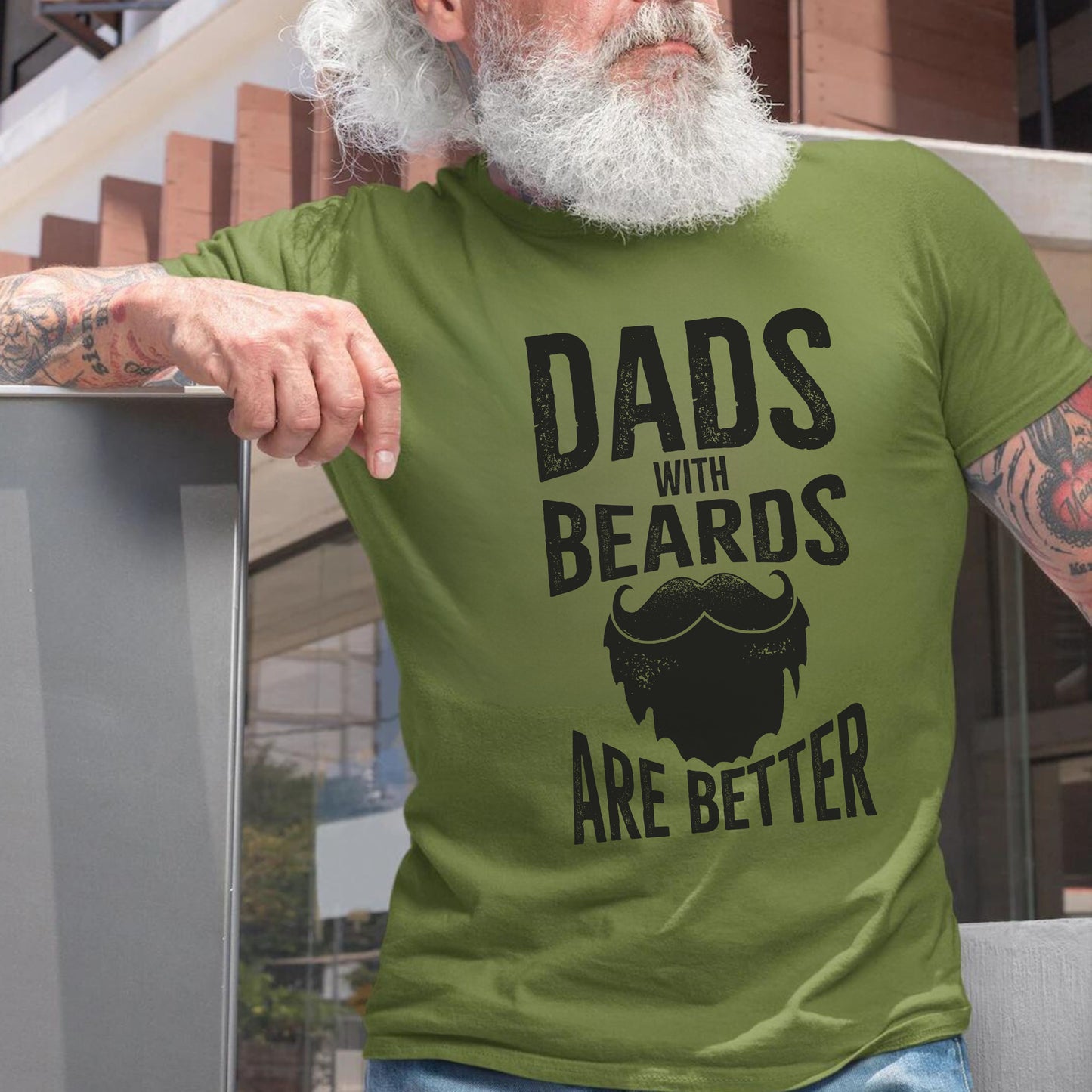 Funny Bearded Dad T-shirt - Dads With Beards Are Better