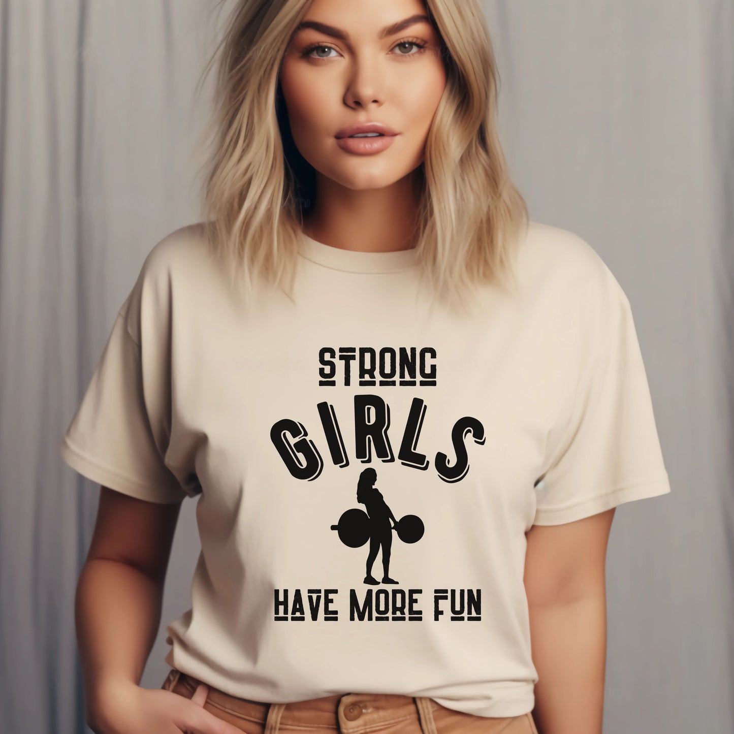 Strong Girls Have More Fun Deadlift T-shirt - Women's Relaxed Gym Wear