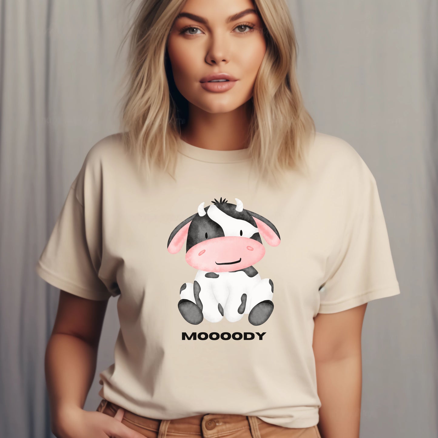 Funny Moody Cow T-shirt - Adult and Youth