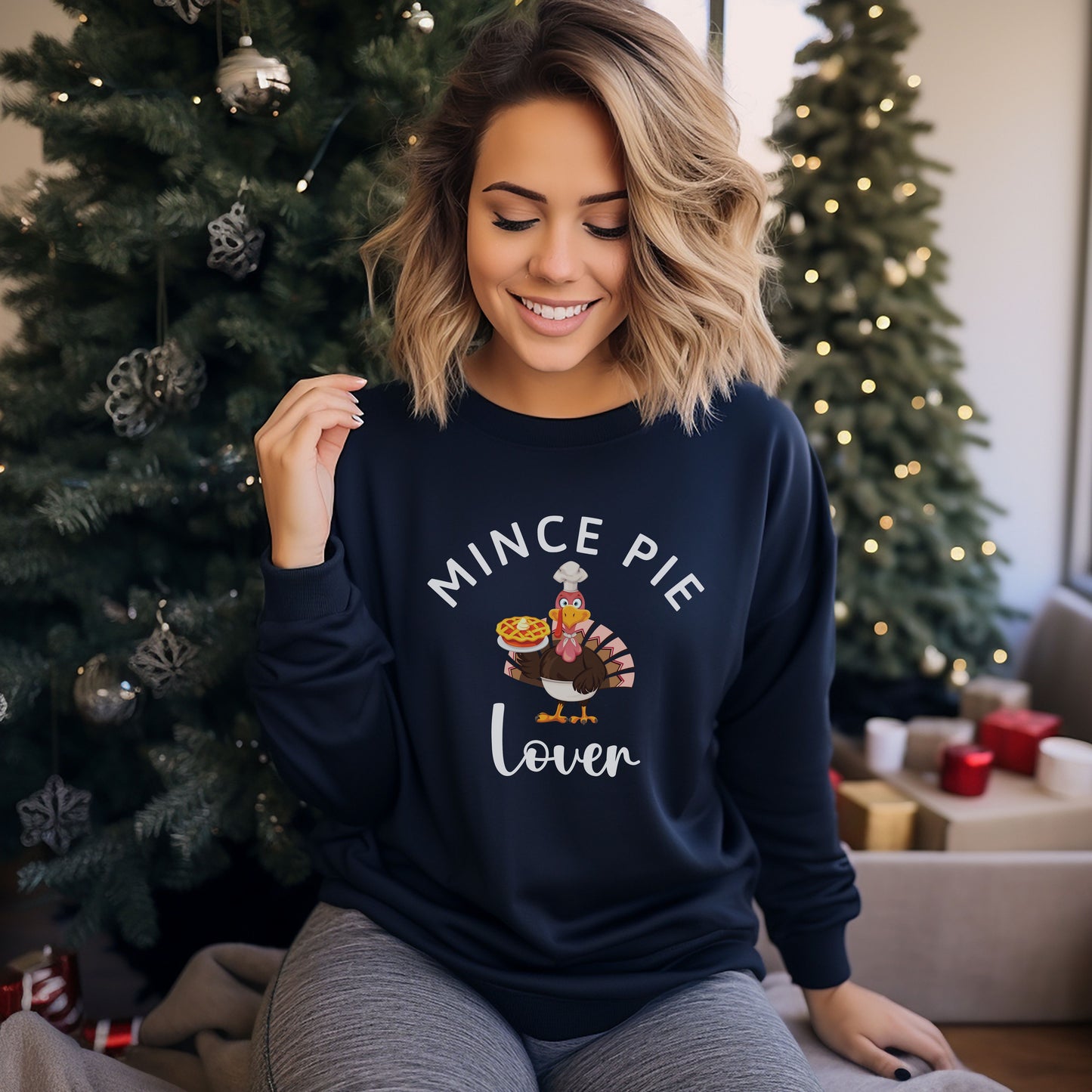 Unisex Mince Pie Lover Funny Christmas Sweatshirt for Adults and Youths