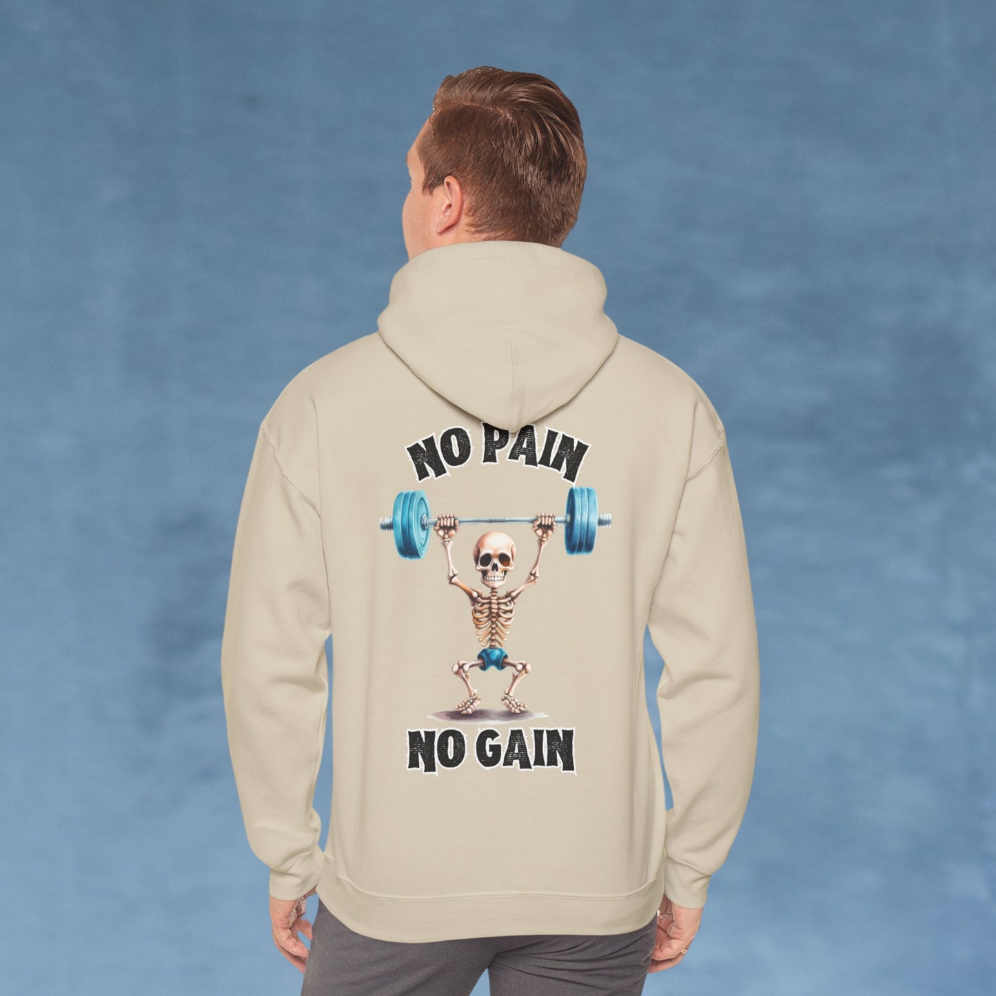 No Pain No Gain Weight Training Hoodie - Unisex Gothic Style Relaxed Gym Wear