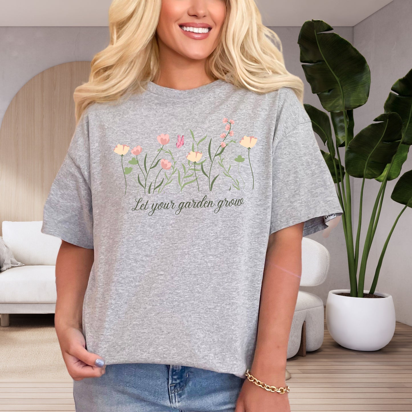 Motivational Cottage Garden T-shirt - Let Your Garden Grow