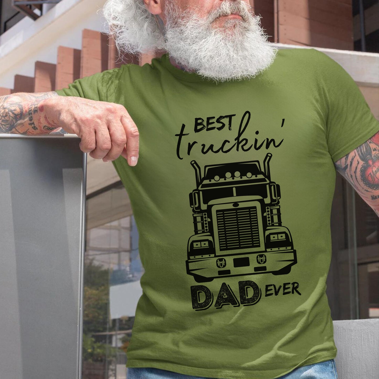 Truck Driver Dad T-shirt, Best Truckin' Dad Father's Day or Birthday Gift