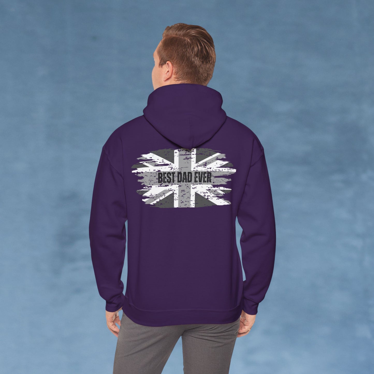 Best Dad Ever Patriotic Hoodie - Father's Day Dad's Grey Union Jack Hoodie