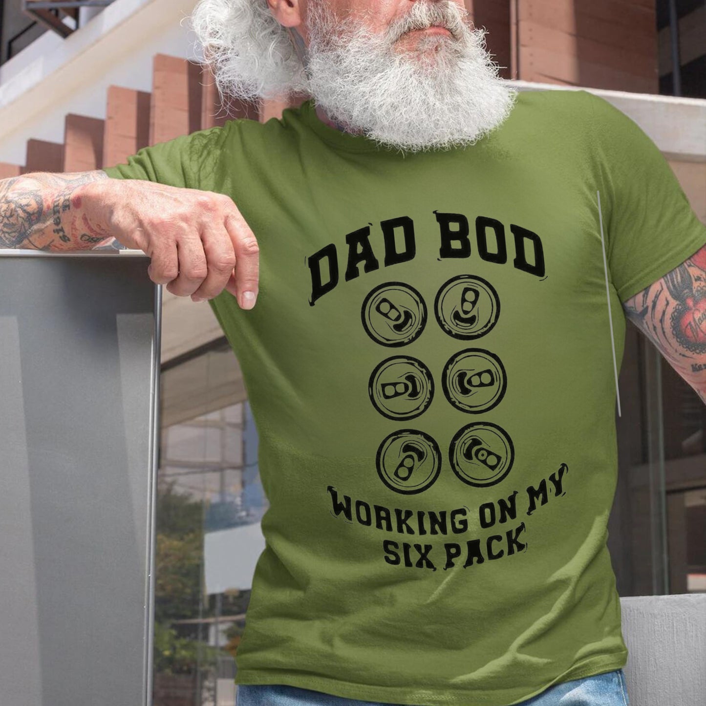 Dad's Funny T-shirt - Dad Bod, Working On My Six Pack